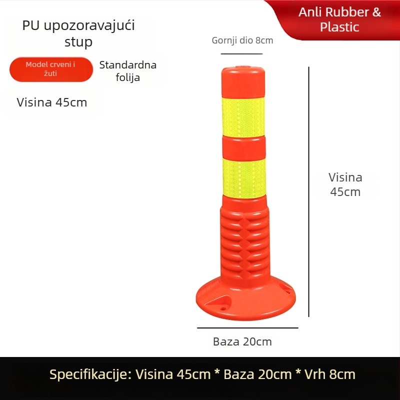 TPU upozoravajući stubovi visoke elastičnosti, čvrsti i otporni na kompresiju, otporni na udarce i vraćanje, vanjski reflektirajući stubovi, zaštitni film visoke čvrstoće