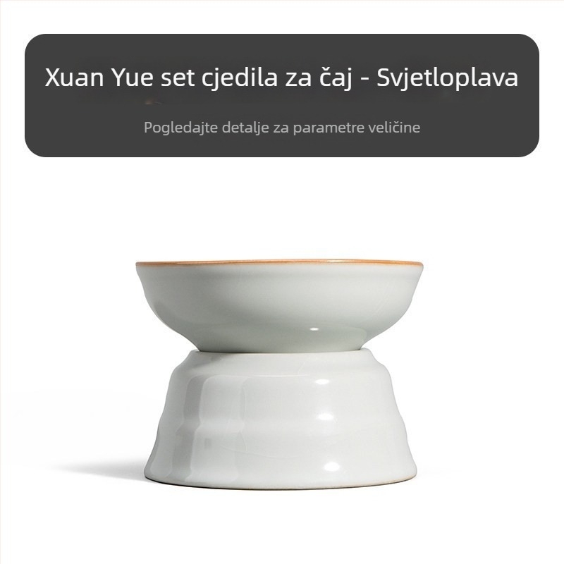 Ru Kiln set za čaj s konusnim poklopom i Kung Fu šalicama, kineski stil, jednostavan moderni mali set
