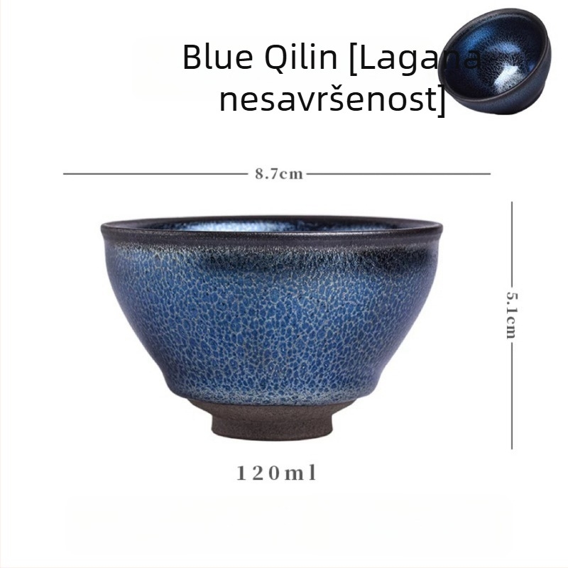 Blago defektna šalice za čaj Jian Zhan, ručna izrada, s izvorom mineralne glazure