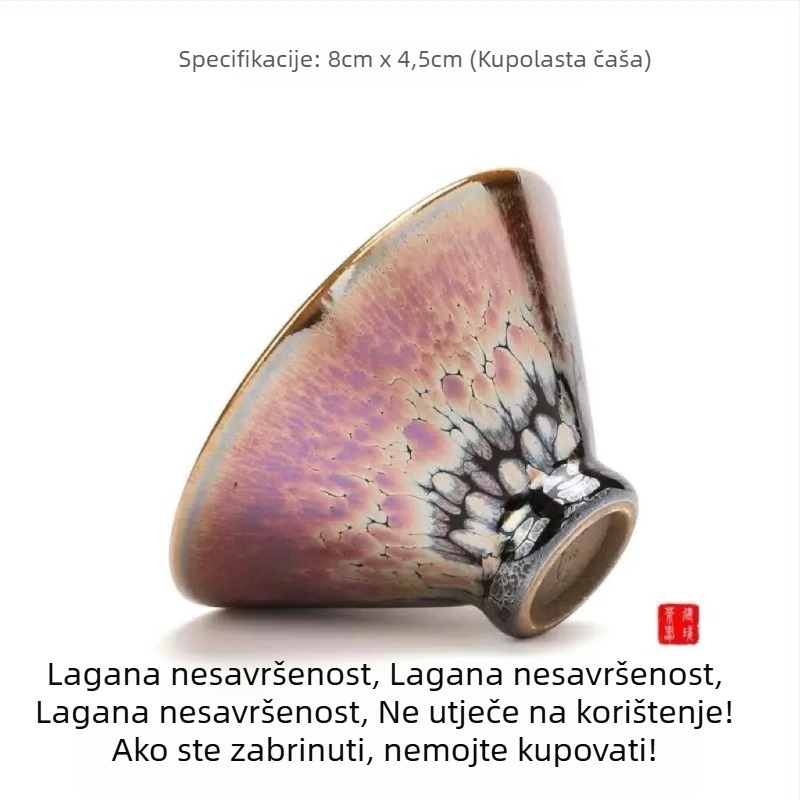 Blago defektna šalice za čaj Jian Zhan, ručna izrada, s izvorom mineralne glazure
