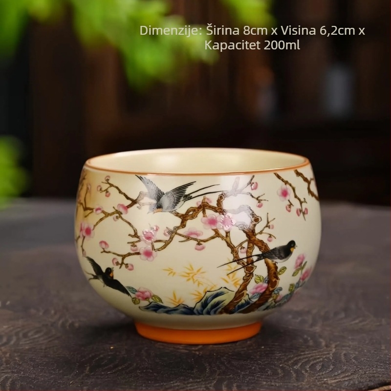 Vintage Ru Kiln keramička šalica za čaj, kineski stil, velika ručno držana šalica za vodu, šalica za degustaciju čaja, čajni set