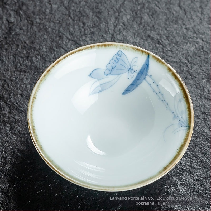 Ručna Gongfu čajna šalica, keramika plavo-bijela porcelin, mala čaša za degustaciju čaja