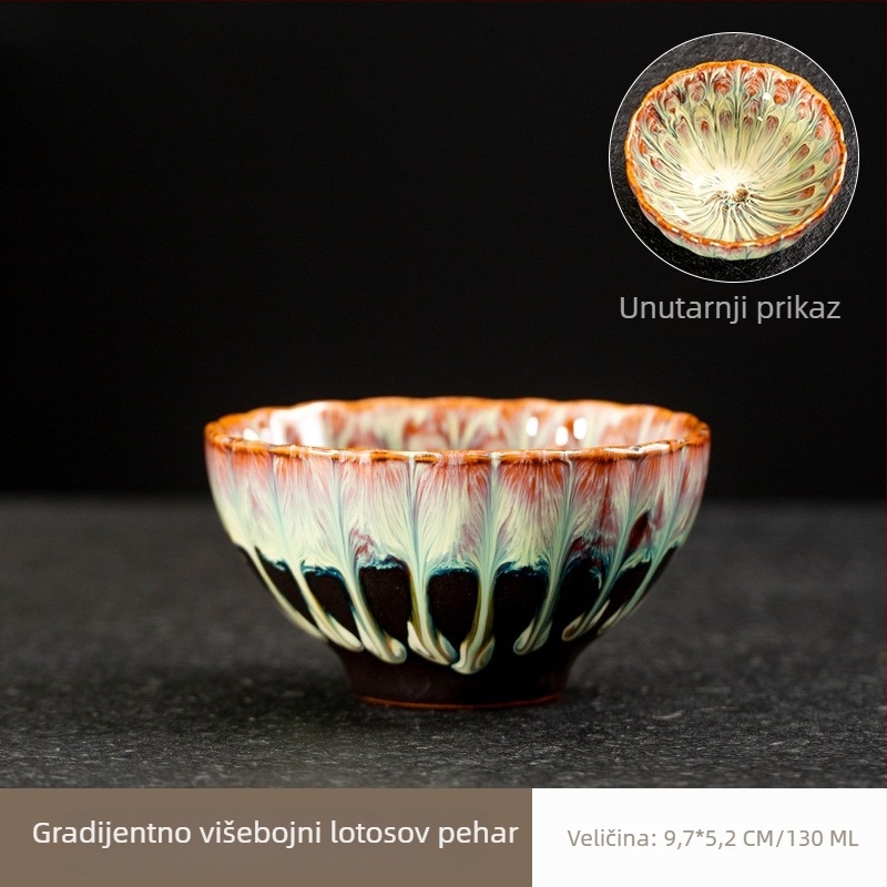 Porcelanska šalica za čaj, keramički čajni komadić — samostalni komad za kućnu dekoraciju