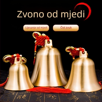 Bakreni viseći privjesak zvona, od čistog bakra i mesinga, zvončić za dom ili trgovinu, velike i male veličine, snažan zvuk