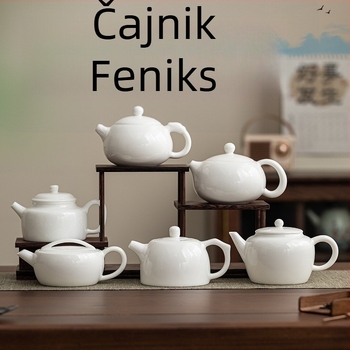 Čajnik od Dehua bijelog porculana, ručna izrada u stilu kung fu, motiv Feniks, keramički čajnik za kućnu upotrebu, mogućnost prilagodbe logotipa