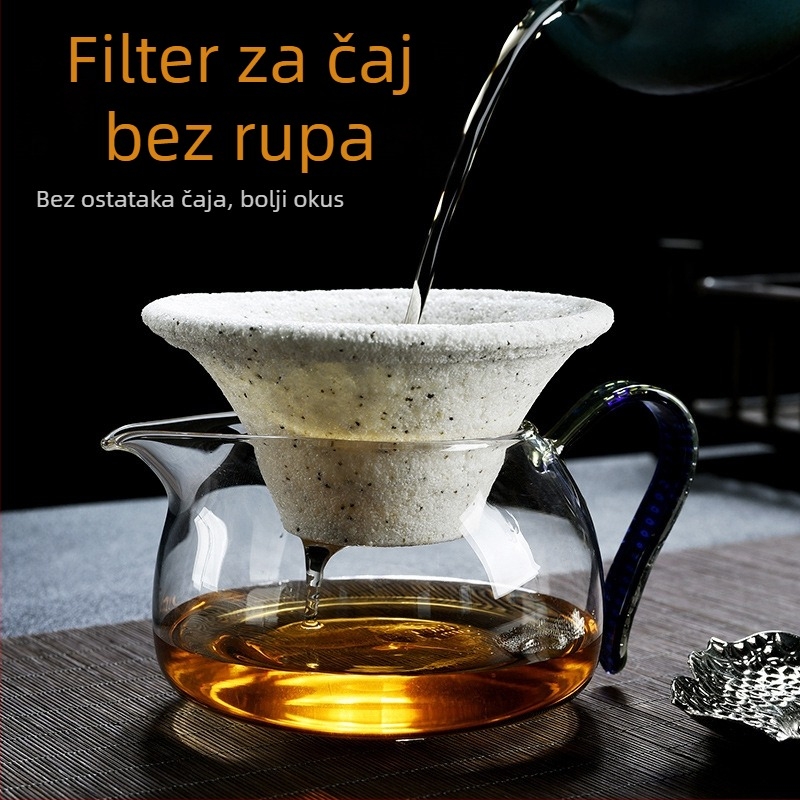 Porcelanski čajni filter s lijevkom — neporozni keramički filter za listove čaja