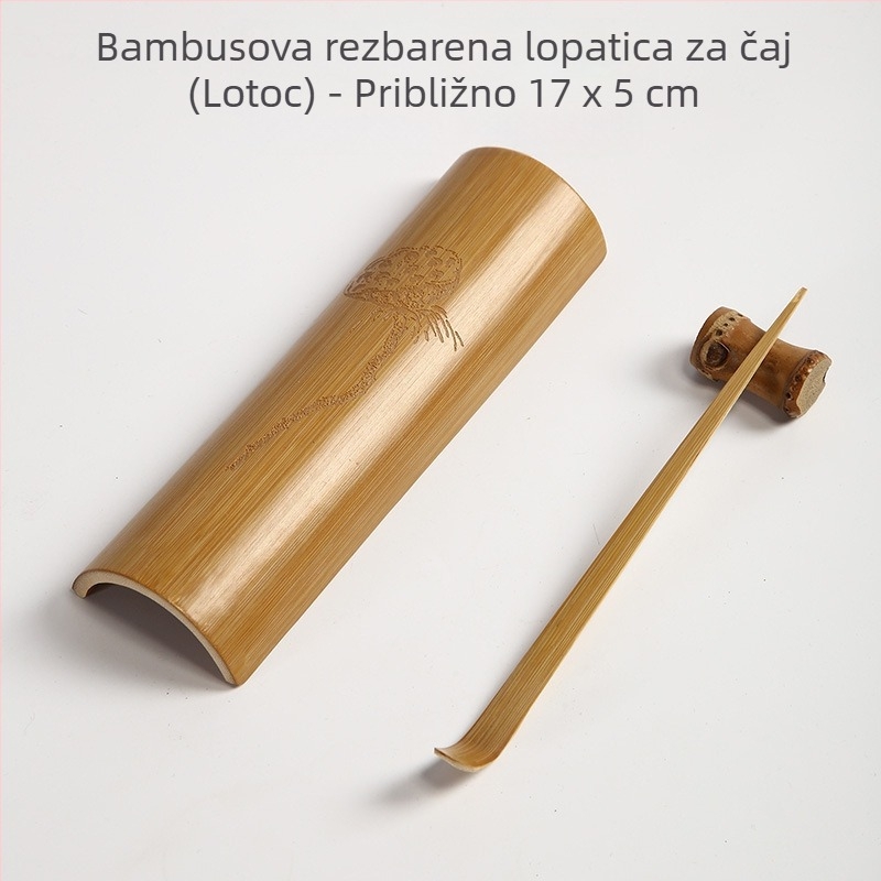 Ručni bambusni set za čaj — dvodijelni set s iglom za čaj i žličicom, lotus posuđe za čaj, Six Gentlemen kit