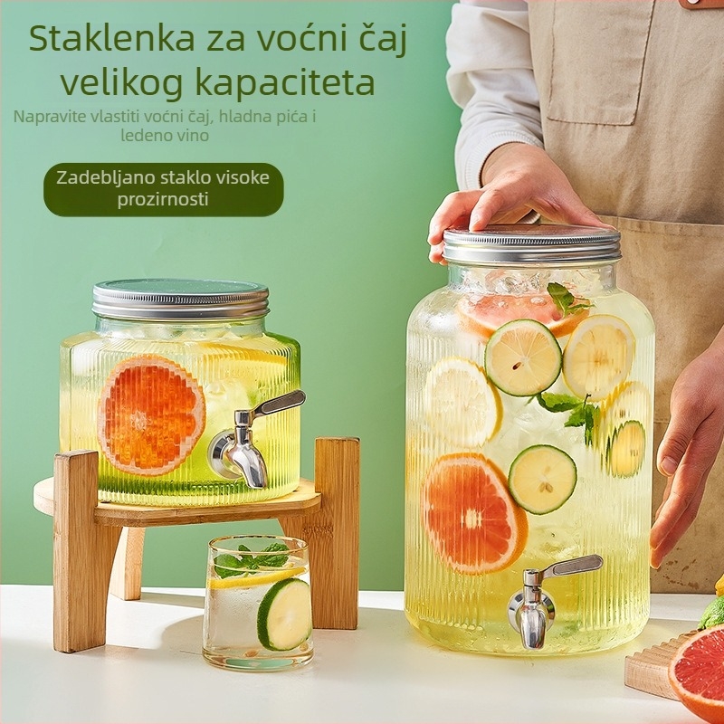 Okins staklena karafa za hladnu vodu, veliki kapacitet, kućna upotreba, moderni minimalistički dizajn