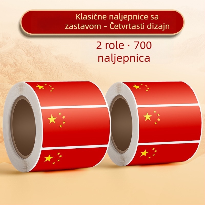 True Color patriotska crvena zastavica – naljepnica za lice sa srcem, mala zastavica