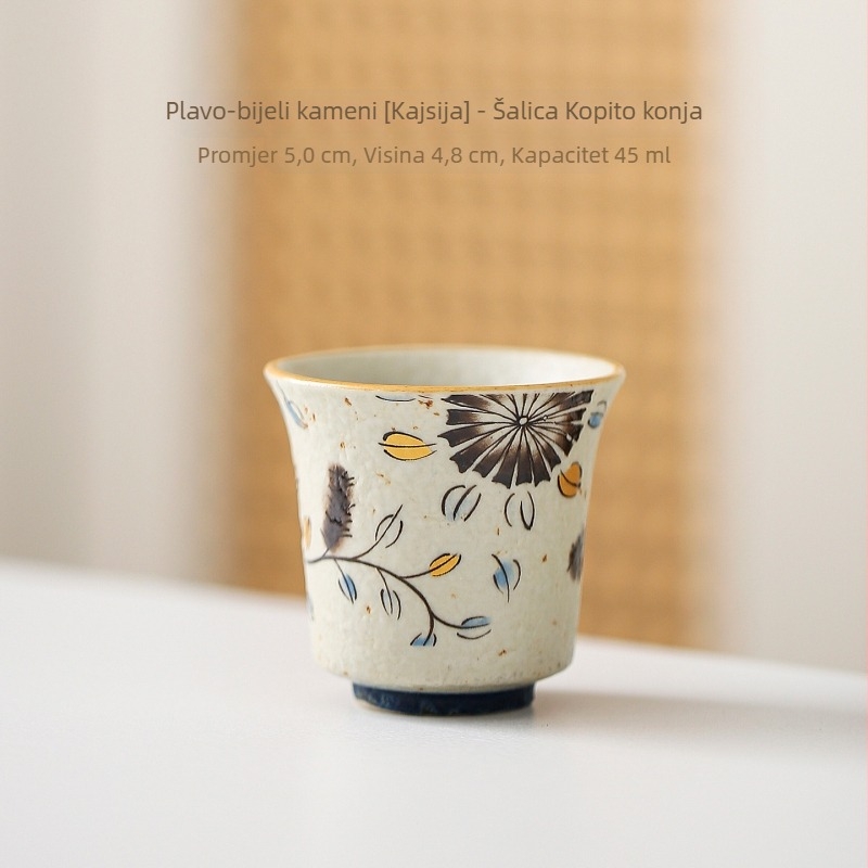 Porcelanska šalica za čaj u plavo-bijelom dizajnu za crni čaj, luksuzna, jedna šalica za osobnu uporabu