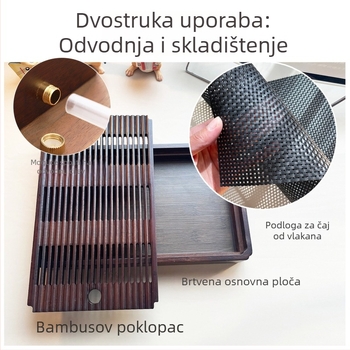 Minimalistička i elegantna čajna pladnja za kućnu upotrebu s mogućnošću pohrane vode, Wen Ding čajna pladnja [Mountain Mist]