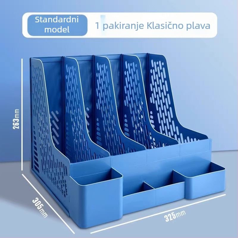 Plastični regal za dokumente s četiri kolone