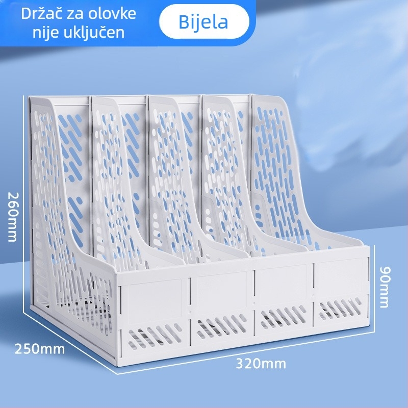 Plastični regal za dokumente s četiri kolone