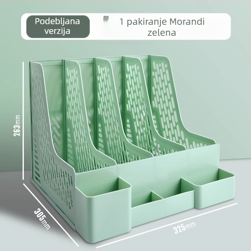 Plastični regal za dokumente s četiri kolone