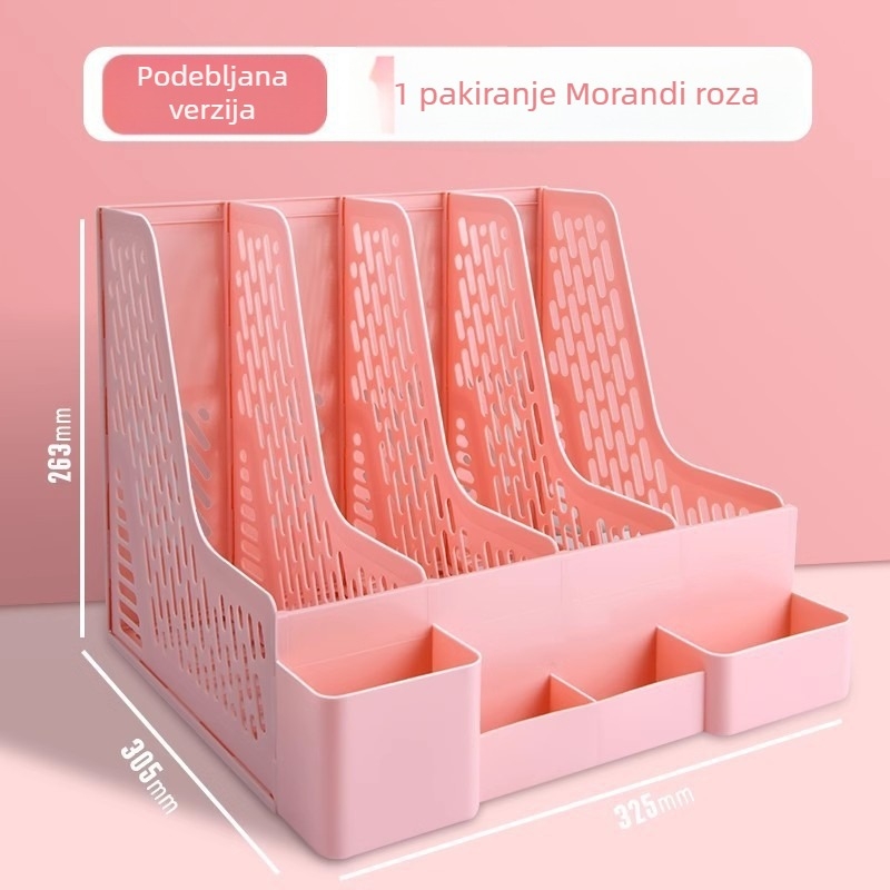 Plastični regal za dokumente s četiri kolone
