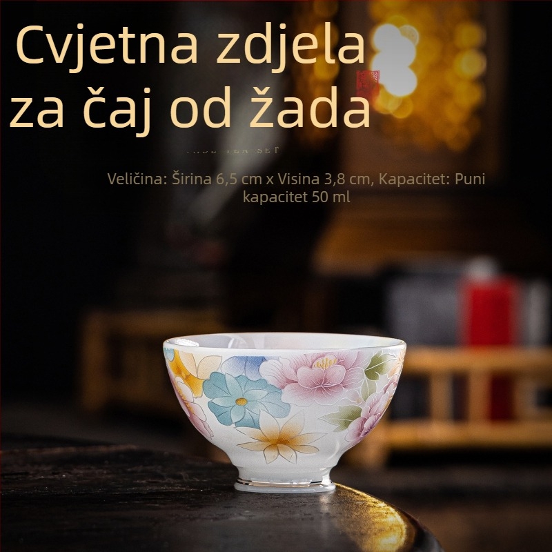 Porcelanska šalica za čaj u kineskom stilu s pozlatom, za kućnu upotrebu, degustacija čaja