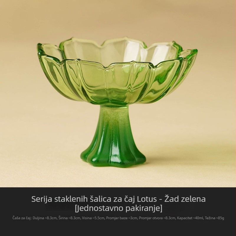 Glazirana pastelna čaša za čaj s visokim stalkom, aromatična čaša i čaše za rižino vino i soju – elegantno staklo