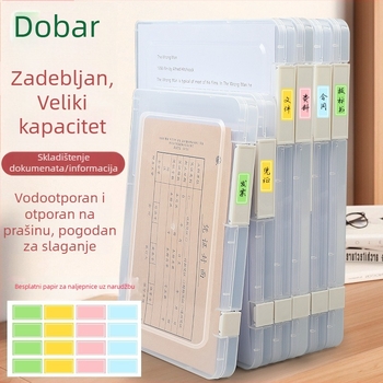 Prozirna kutija za dokumente A4/A5 s dvostrukim zatvaračem - plastična kutija za uredske dokumente i račune