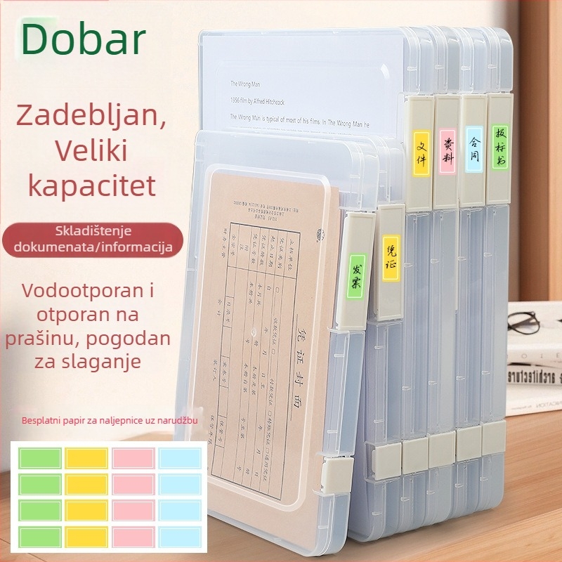 Prozirna kutija za dokumente A4/A5 s dvostrukim zatvaračem - plastična kutija za uredske dokumente i račune
