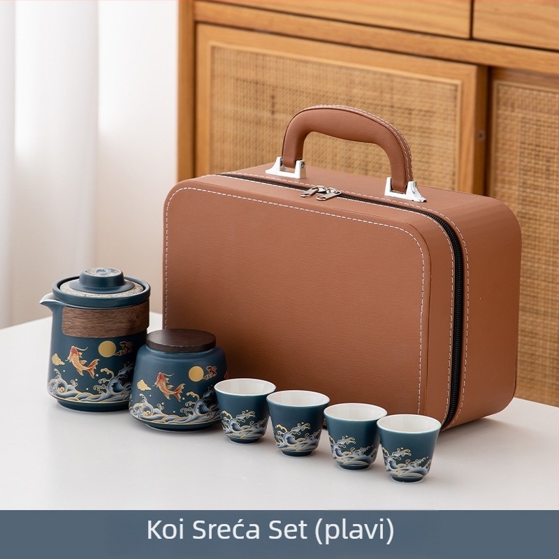 Prijenosni porcelanski set za čaj za putovanja i ured