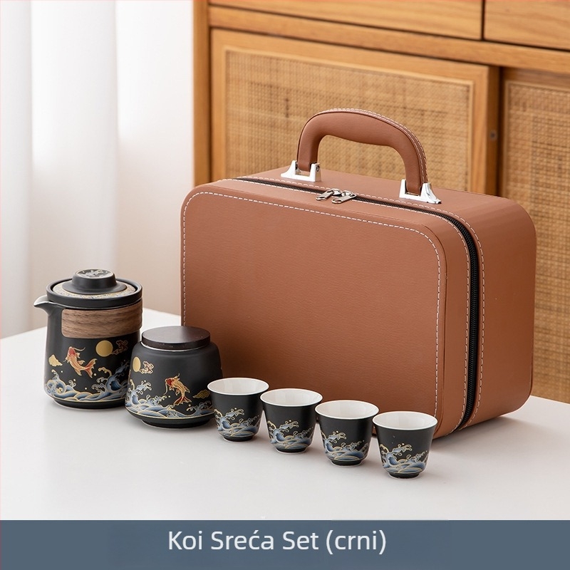 Prijenosni porcelanski set za čaj za putovanja i ured