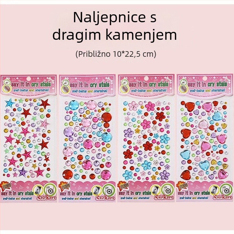 3D naljepnice princeze za djevojčice – kristalni ukrasi s draguljima