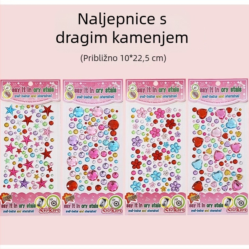 3D naljepnice princeze za djevojčice – kristalni ukrasi s draguljima