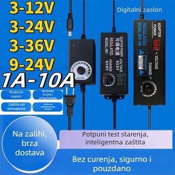 Prilagodljivo napajanje 3-12V/2A, 9-24V za LED traku i pumpu vode s motorom, regulirana brzina 3-24V