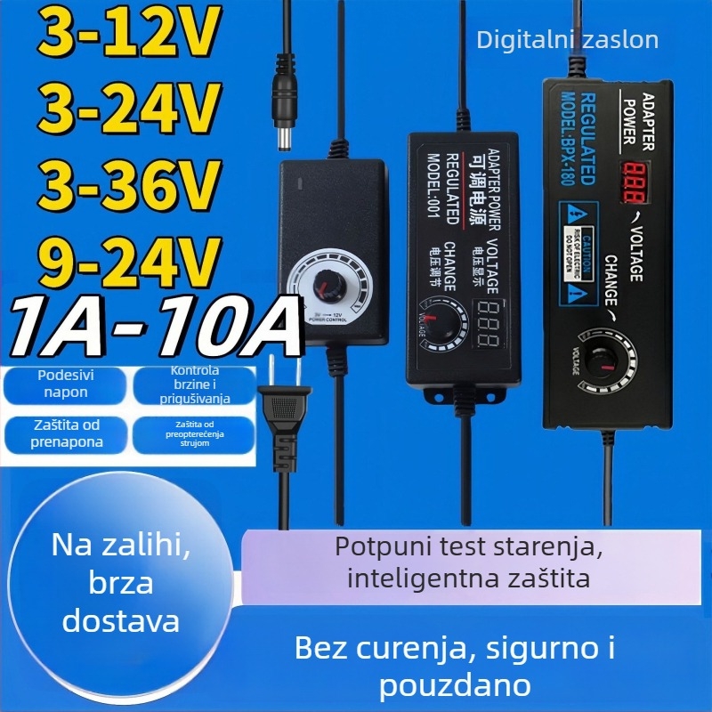 Prilagodljivo napajanje 3-12V/2A, 9-24V za LED traku i pumpu vode s motorom, regulirana brzina 3-24V