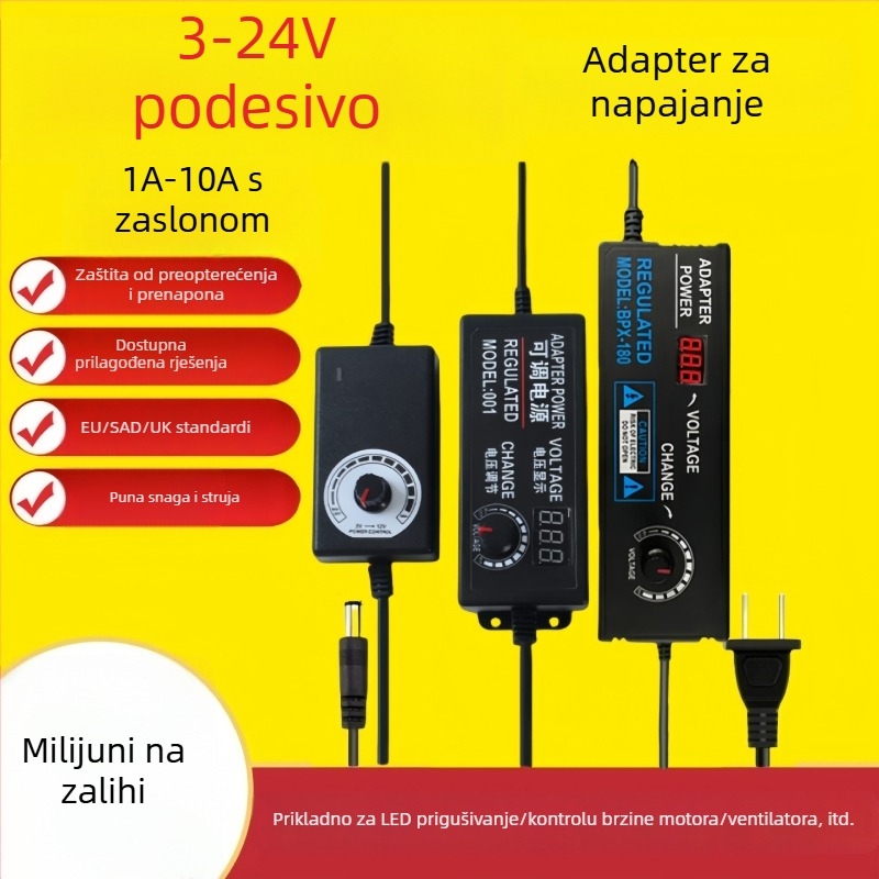 Prilagodljivo napajanje 3-12V/2A, 9-24V za LED traku i pumpu vode s motorom, regulirana brzina 3-24V
