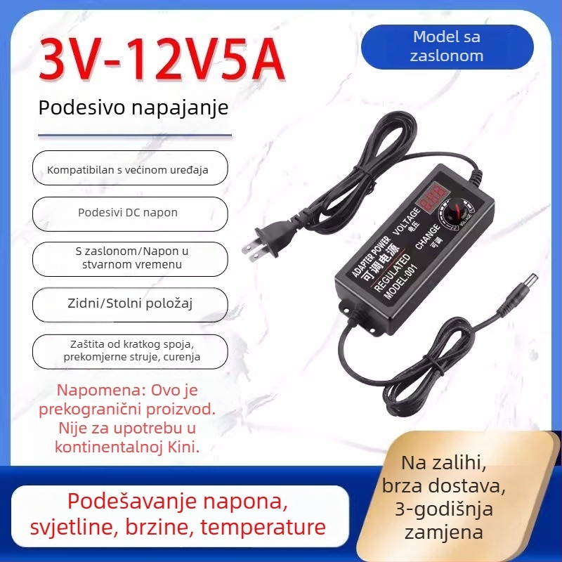 Prilagodljivo napajanje 3-12V/2A, 9-24V za LED traku i pumpu vode s motorom, regulirana brzina 3-24V