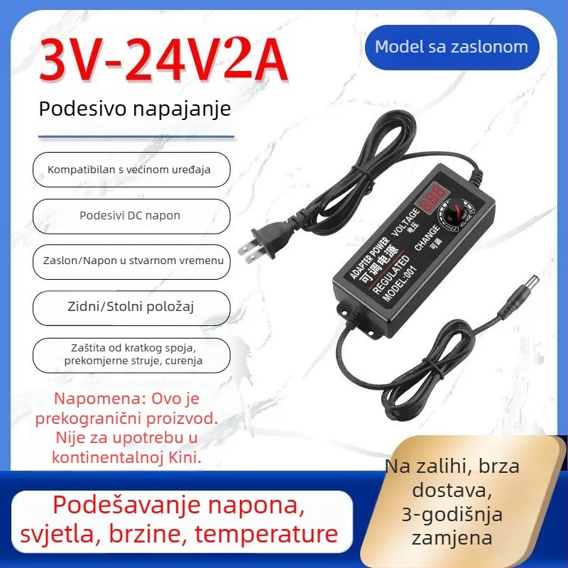 Prilagodljivo napajanje 3-12V/2A, 9-24V za LED traku i pumpu vode s motorom, regulirana brzina 3-24V