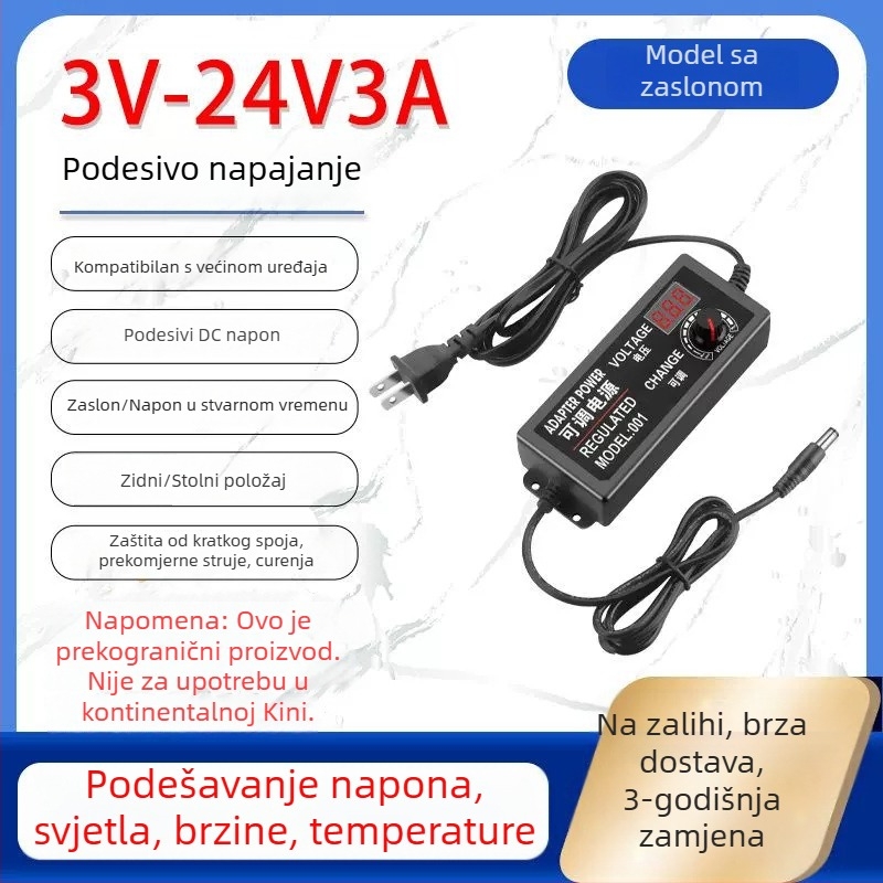 Prilagodljivo napajanje 3-12V/2A, 9-24V za LED traku i pumpu vode s motorom, regulirana brzina 3-24V