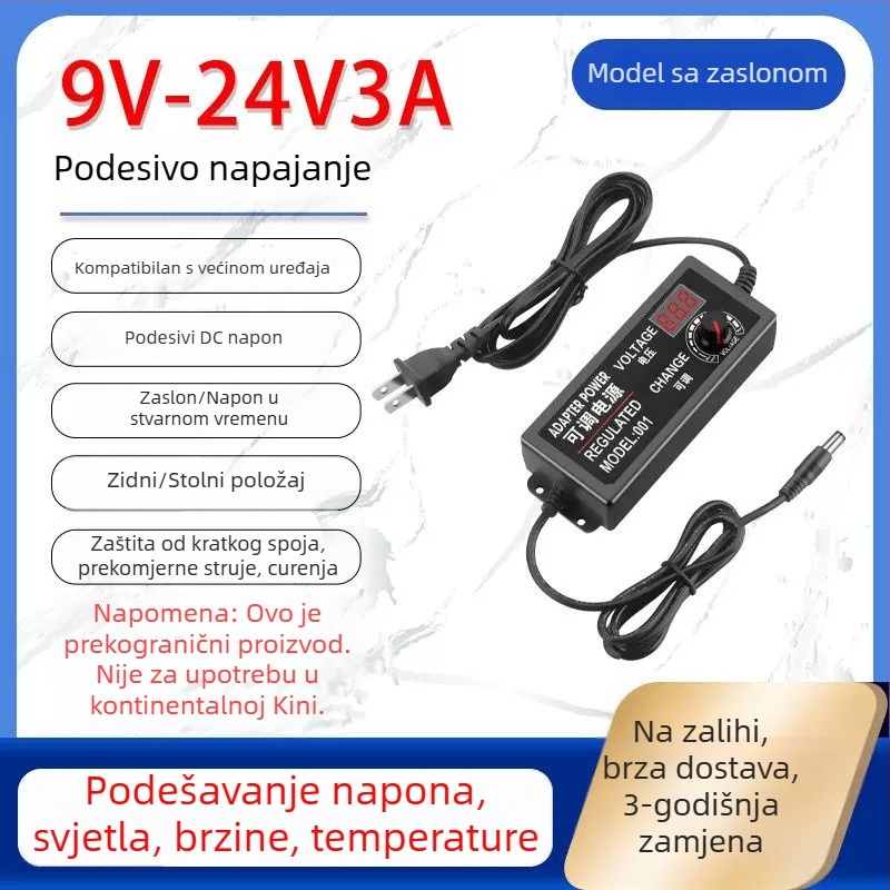 Prilagodljivo napajanje 3-12V/2A, 9-24V za LED traku i pumpu vode s motorom, regulirana brzina 3-24V