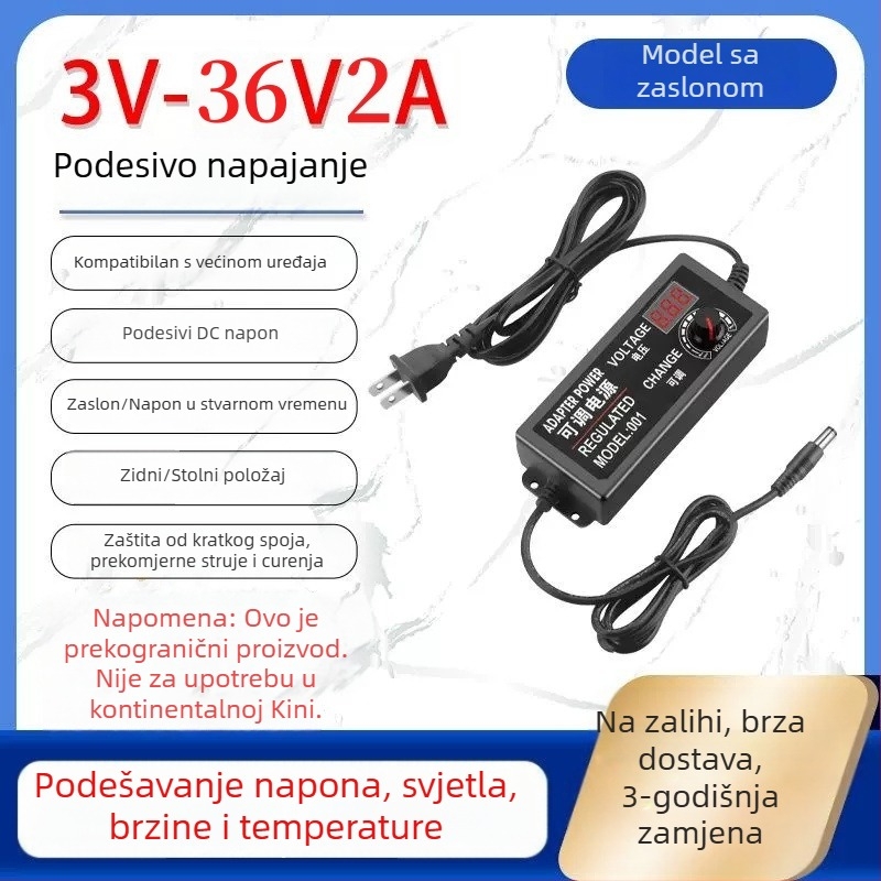 Prilagodljivo napajanje 3-12V/2A, 9-24V za LED traku i pumpu vode s motorom, regulirana brzina 3-24V