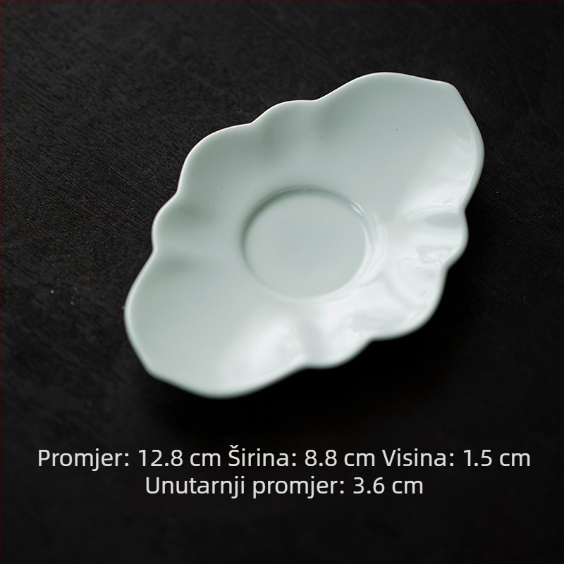 Porcelanski podmetač za čaj s cvjetnim listićima, keramički izolacijski dodatak za čajnu ceremoniju