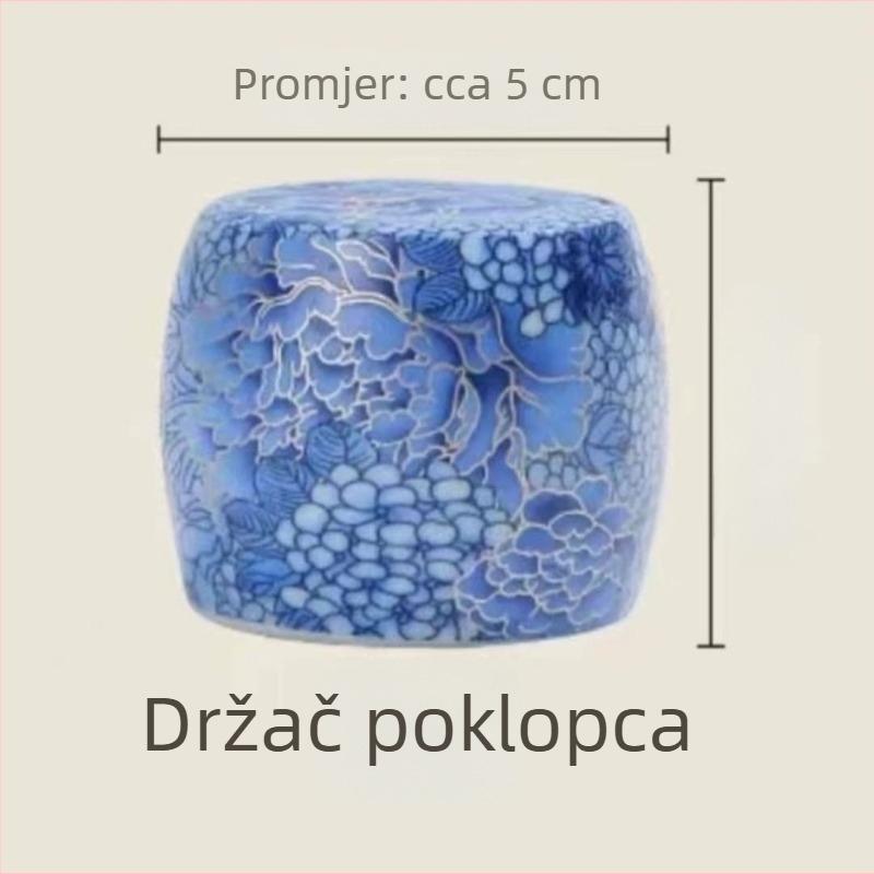 Emajlirana vintage keramička podloga za poklopac čajnika i jastučić za poklopac šalice – dodaci Kung Fu čajne ceremonije