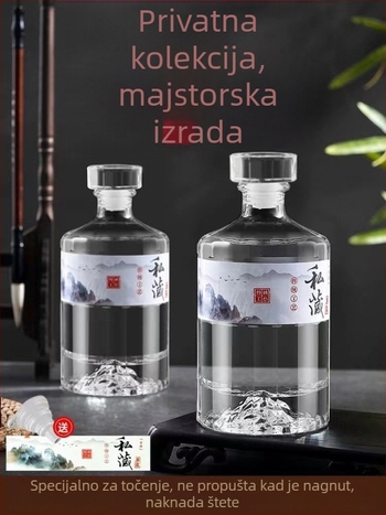 Kristalno bijela staklena boca za liker u kompletu poklon kutije, luksuzno pakiranje, zatvorene prazne boce za vjenčanja i kućnu izradu.
