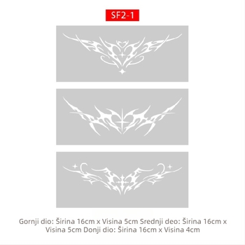 Šablona succubusa s izrezima za tetovaže, debeli sprej dizajn — leptir, srce, prikrivanje mana; ključna kost, donji dio leđa, donji abdomen; unisex
