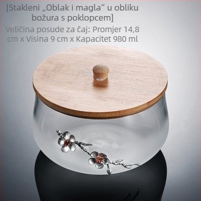 Velika staklena posuda otporna na visoke temperature s poklopcem za pranje čajnih posuda, čaša i zdjela