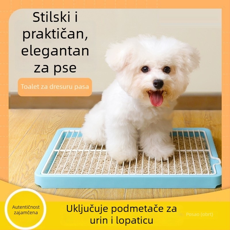 Kompaktna toaletna posuda za male pse, zaštita od prskanja urina i izmeta, uklonjiva periva posuda, plosni dizajn za male pasmine