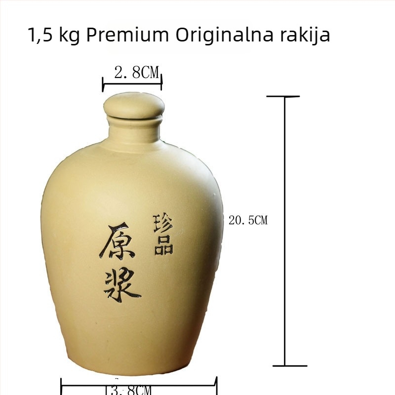 Purpurna keramička boca za vino od gline sa zatvaračem, zemljena posuda za vino, kapacitet 0,5–2,5 kg, za kućno skladištenje, retro luksuzni stil.