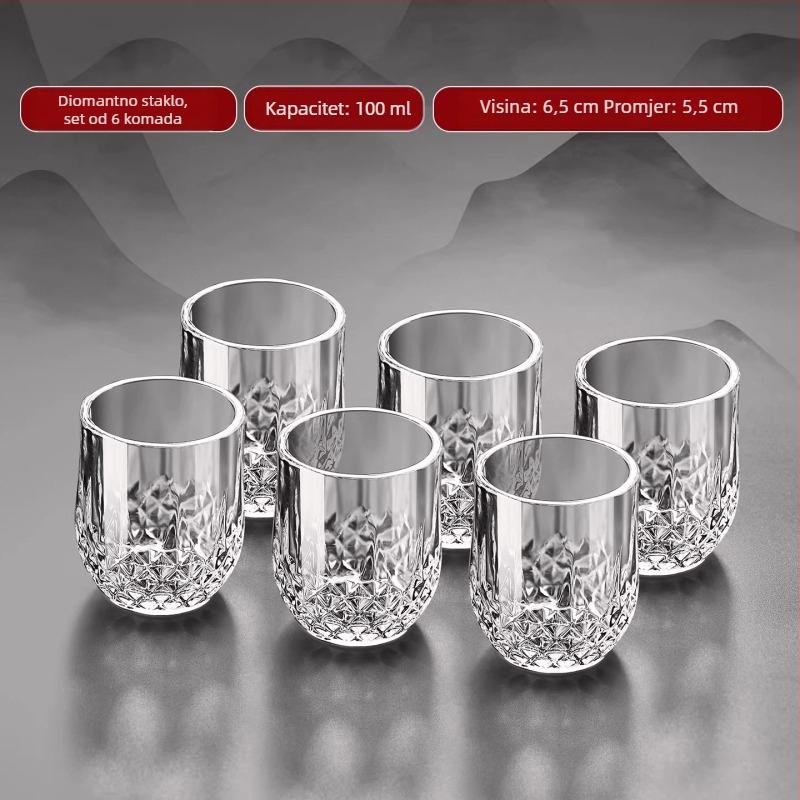 Set čaša za žestice, vrhunsko staklo, kućna upotreba, 100 ml