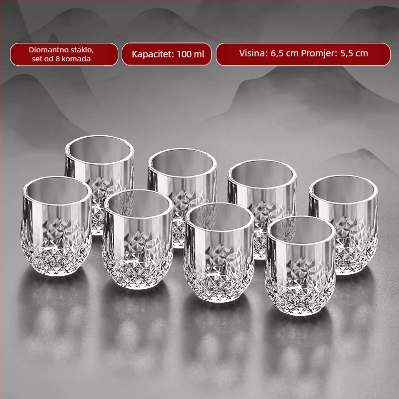 Set čaša za žestice, vrhunsko staklo, kućna upotreba, 100 ml