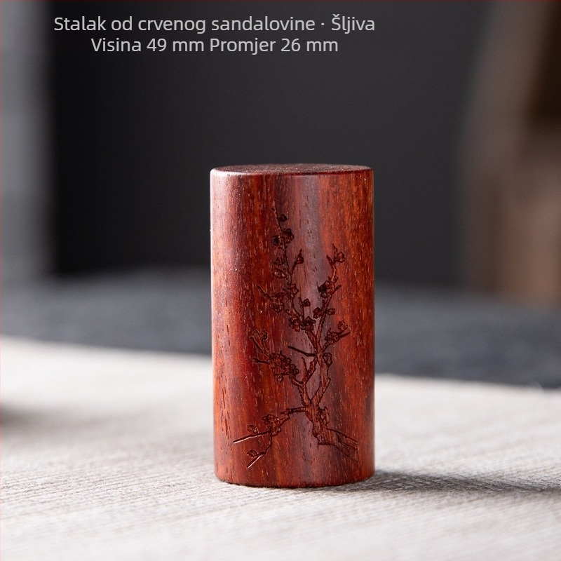 Ručno izrađeni drveni držač poklopca od crvenog sandalovog drveta, retro stalak za poklopac čajnika, Kung fu ceremonija čaja, ukrasi za čaj