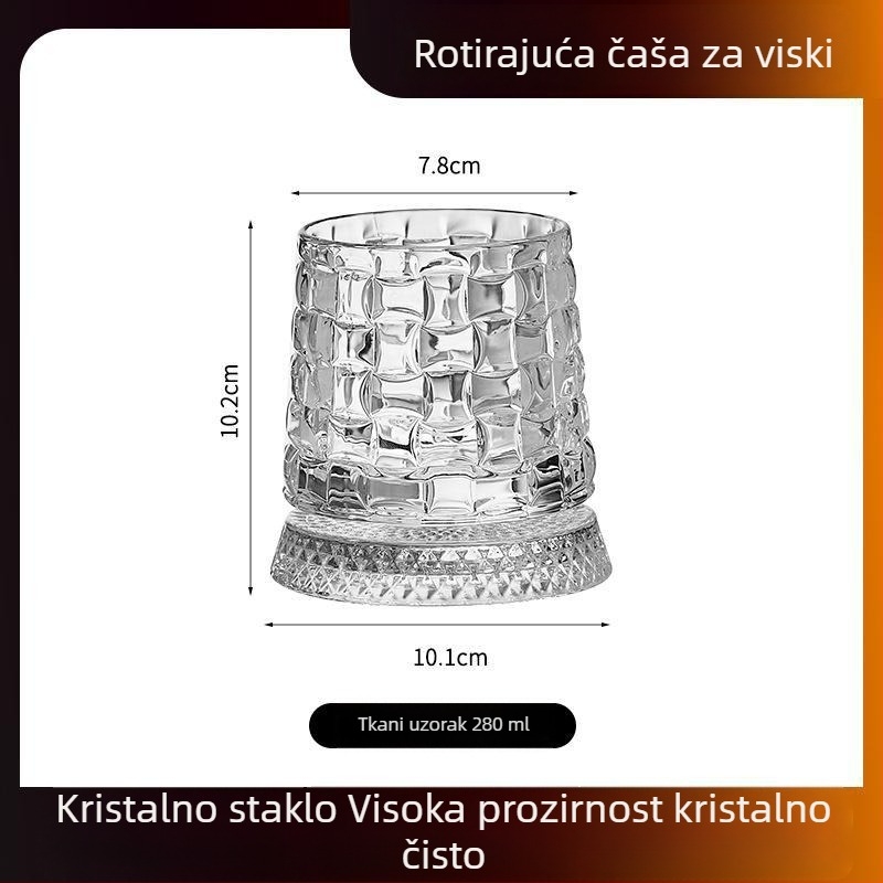 Premium rotirajuća čaša za viski od kristalnog stakla za kućnu uporabu