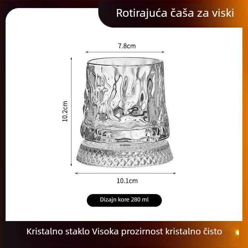 Premium rotirajuća čaša za viski od kristalnog stakla za kućnu uporabu