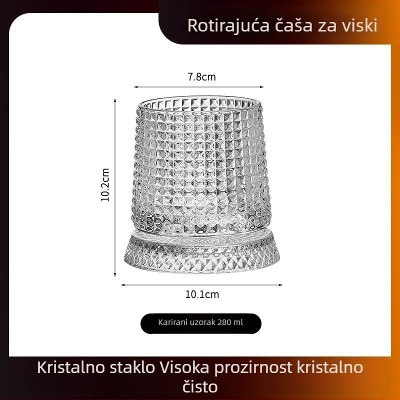 Premium rotirajuća čaša za viski od kristalnog stakla za kućnu uporabu