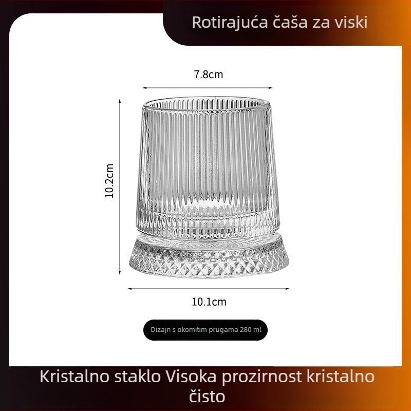 Premium rotirajuća čaša za viski od kristalnog stakla za kućnu uporabu