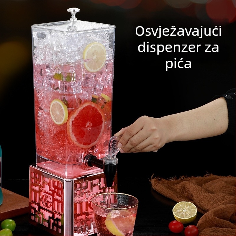3-litreni svijetleći dispenser za piće s kranom za barove, akril